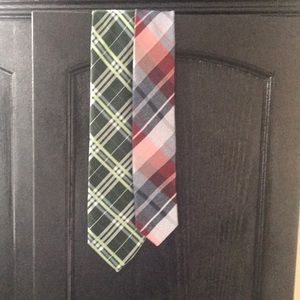 Two ties, one new w tag, green/blue and red/blue